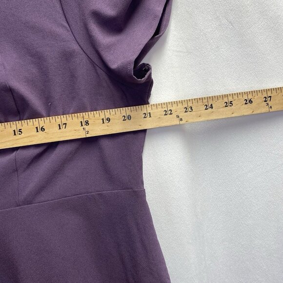 TORRID Cris Cross Crew-Neck Short Cap Sleeve Peplum Blouse Women Sz 0 Purple - Picture 6 of 16